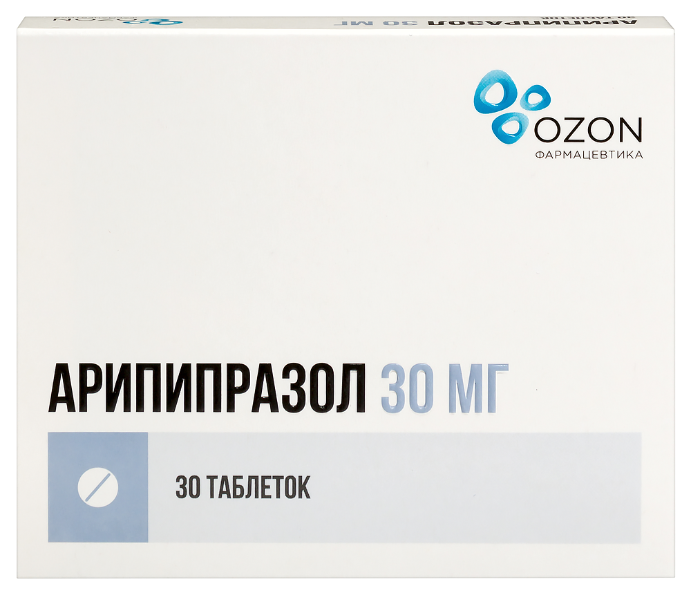 Изображение товара Арипипразол 30 мг 30 таблеток для лечения психических расстройств
