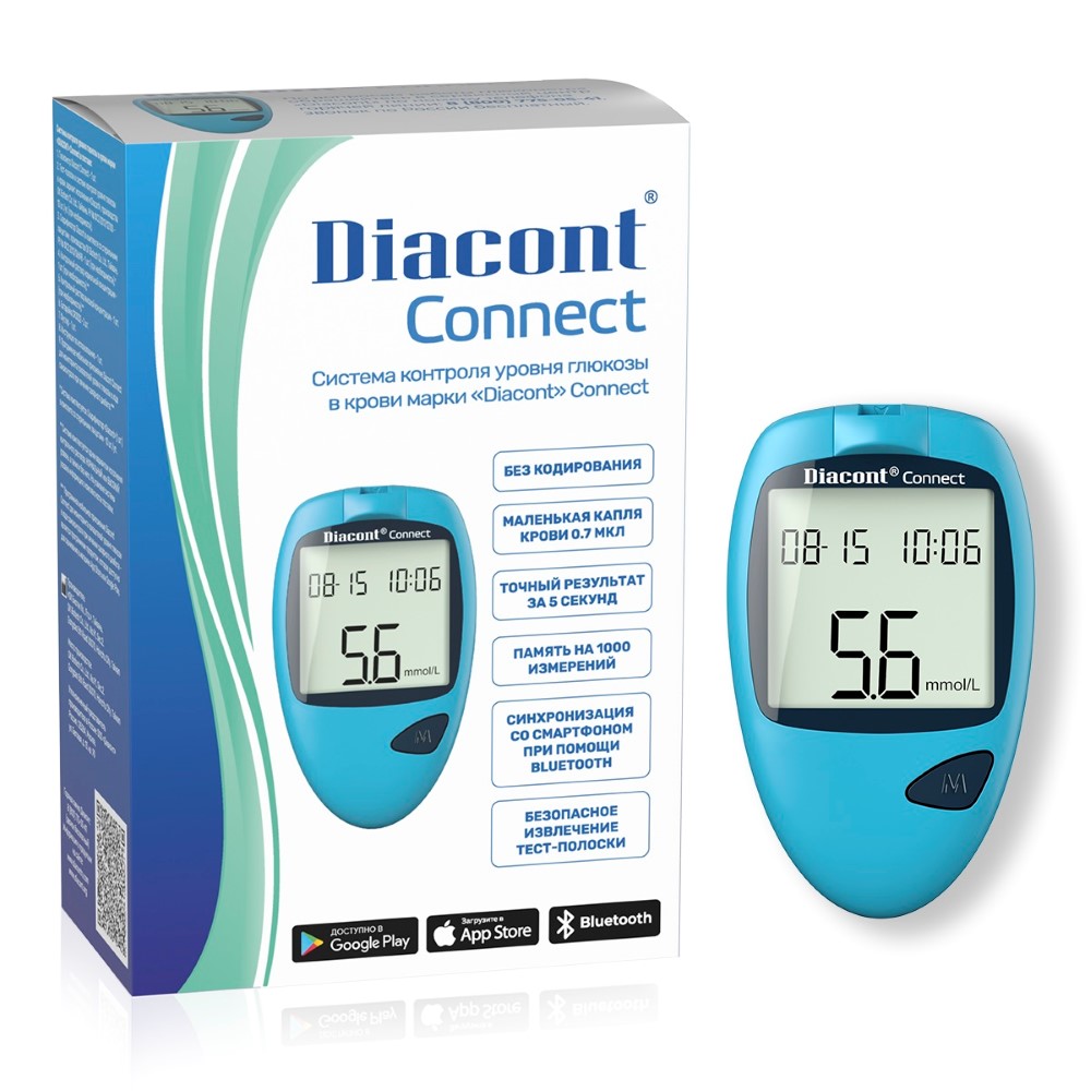 Изображение товара Глюкометр Diacont Connect для контроля глюкозы
