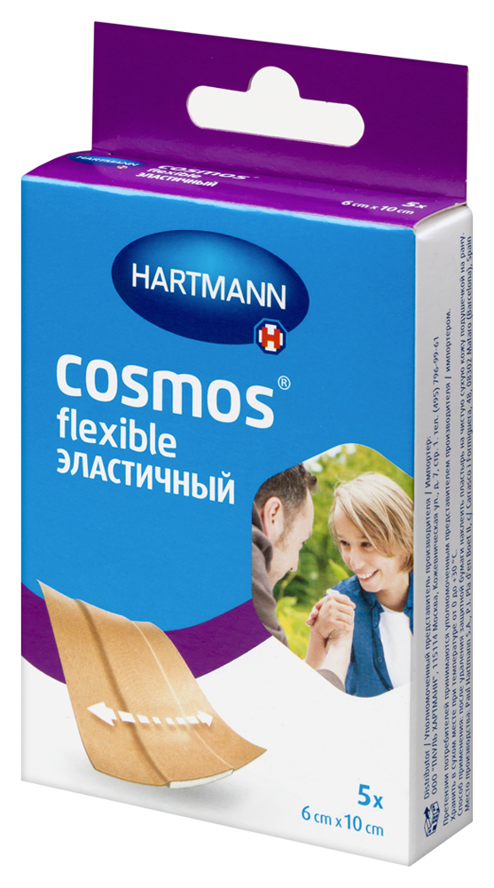 Изображение товара Эластичный пластырь cosmos flexible нестерильный 6х10 см 5 шт