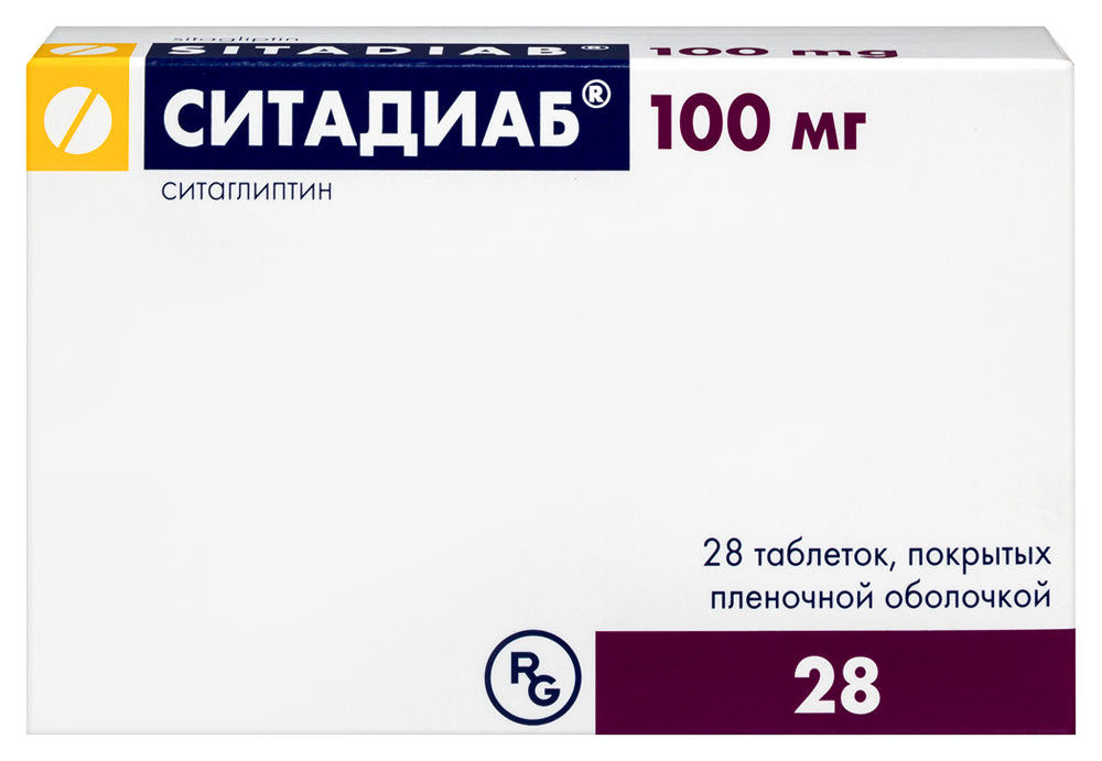 Изображение товара Ситадиаб 100 мг таблетки 28 шт. для лечения сахарного диабета 2 типа