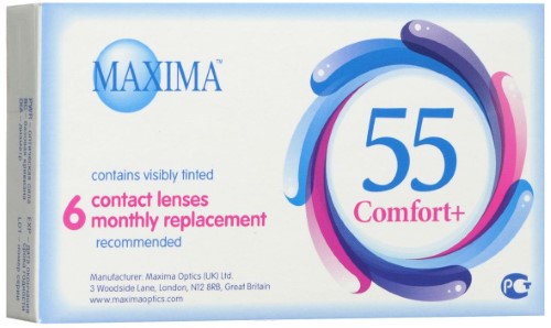 Изображение товара Мягкие контактные линзы Maxima 55 Comfort+ - плановая замена, -1,25, 6 шт