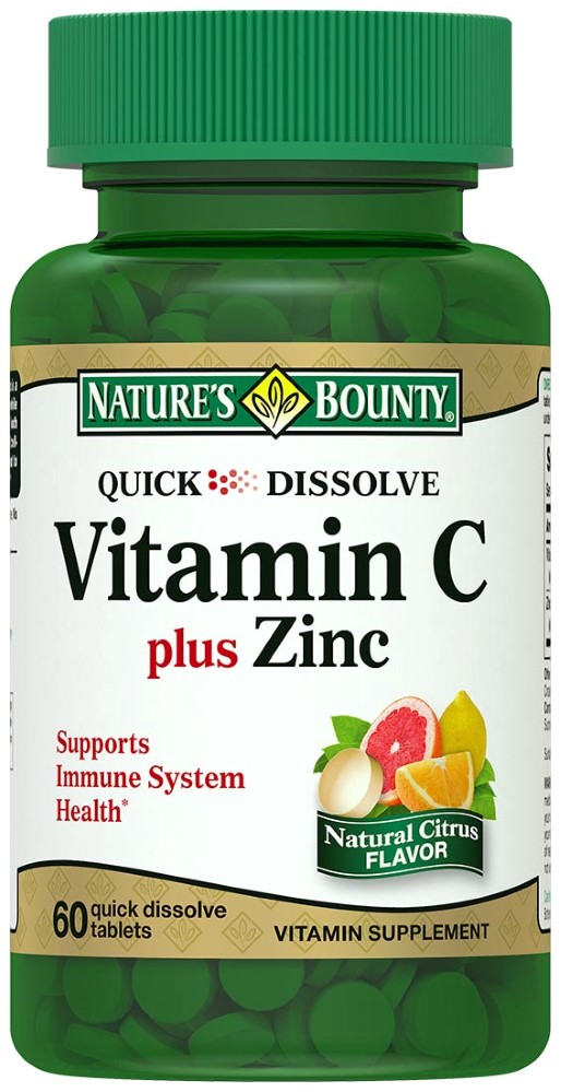 Изображение товара Нэйчес баунти витамин с плюс цинк быстрорастворимые таблетки 60 шт