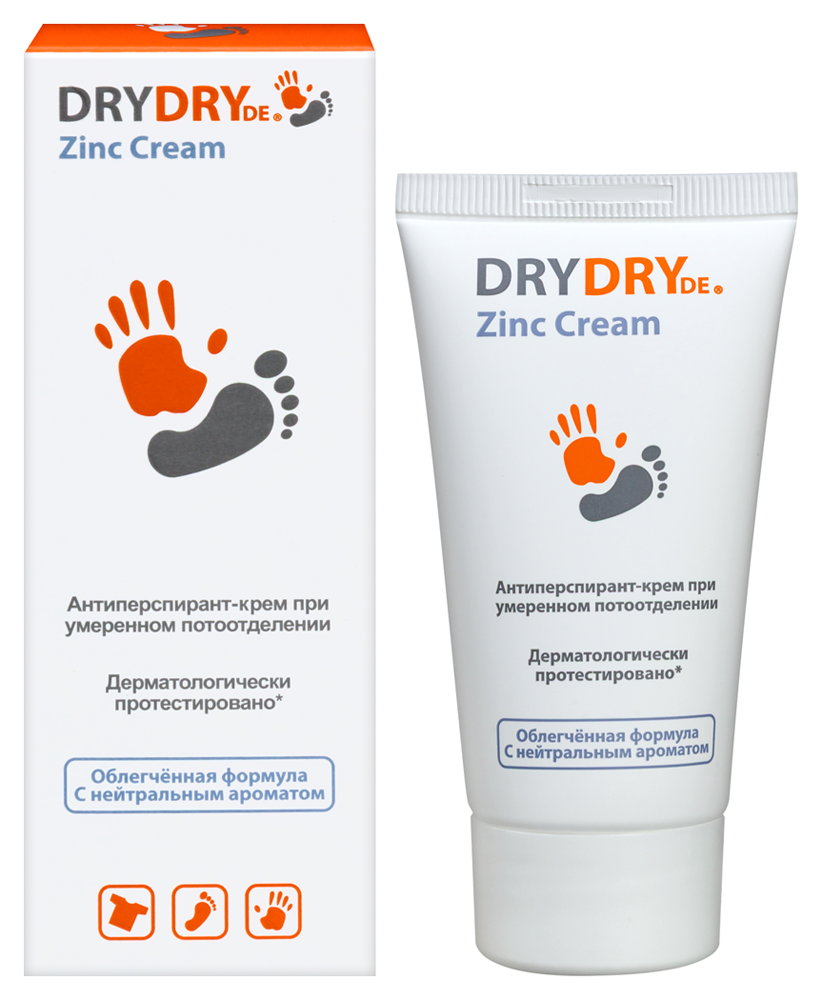 Изображение товара Dry dry de zinc cream антиперспирант-крем при умеренном потоотделении 50 мл