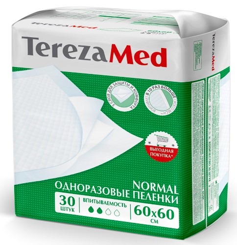 Изображение товара Terezamed одноразовые впитывающие пеленки Normal 60х60 см 30 штук