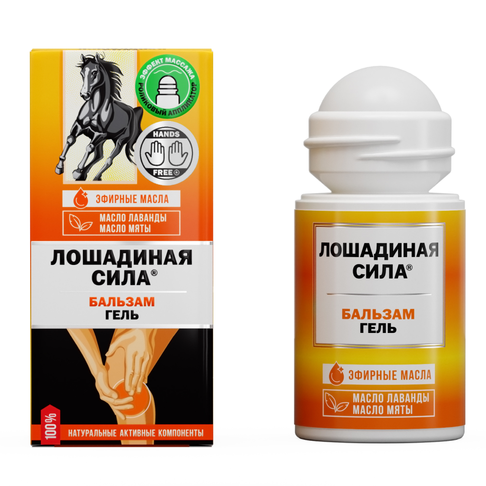 Изображение товара Лошадиная сила релаксирующий бальзам-гель для тела 90 мл роликовый аппликатор