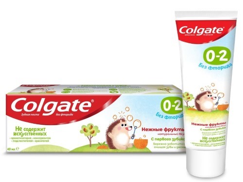Изображение товара Детская зубная паста Colgate с нежными фруктами 40 мл без фтора для 0-2 лет