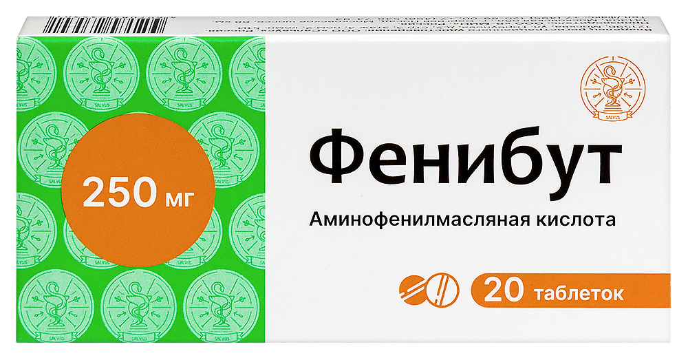 Изображение товара Фенибут 250 мг таблетки для успокоения и снятия тревоги