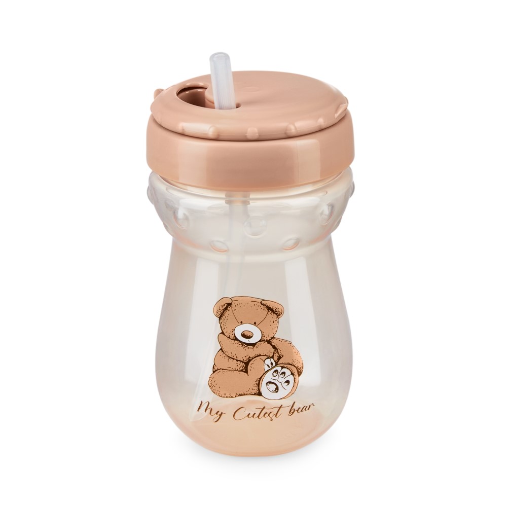 Happy baby поильник с трубочкой feeding cup 360 мл 9+/мишка