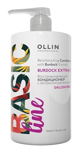 Изображение товара Ollin basic line кондиционер восстанавливающий с экстрактом репейника 750 мл