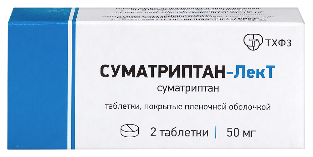 Изображение товара Суматриптан-лект 50 мг 2 шт. таблетки, покрытые пленочной оболочкой Изображение товара Суматриптан-лект 50 мг 2 шт. таблетки, покрытые пленочной оболочкой