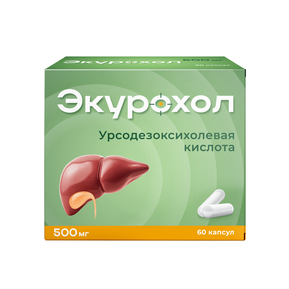 Изображение товара Экурохол 500 мг капсулы для лечения заболеваний печени