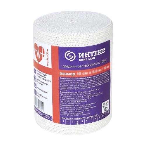 Изображение товара Эластичный бинт средней растяжимости 8 см 1,5 м Интекс лайт