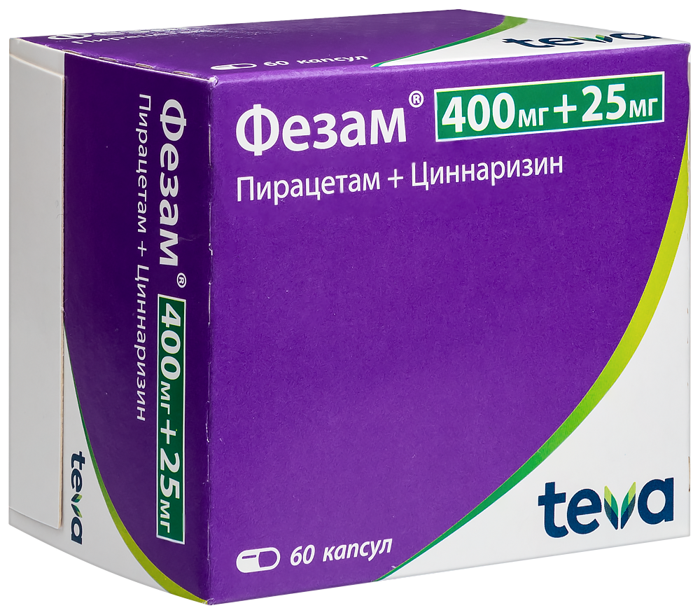 Фезам 400 мг + 25 мг 60 шт. капсулы - цена 461.10 руб., купить в интернет  аптеке в Печорах Фезам 400 мг + 25 мг 60 шт. капсулы, инструкция по  применению