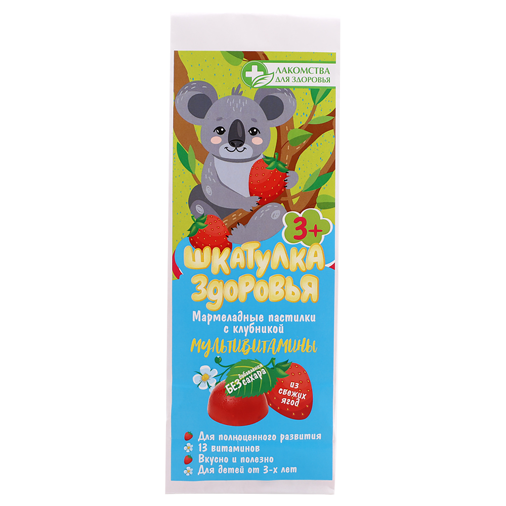 Изображение товара Лакомства для здоровья шкатулка здоровья мультивитамины с клубникой 105 г