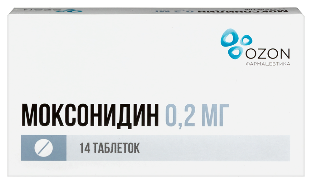 Изображение товара Моксонидин 0,2 мг 14 шт. таблетки покрытые пленочной оболочкой