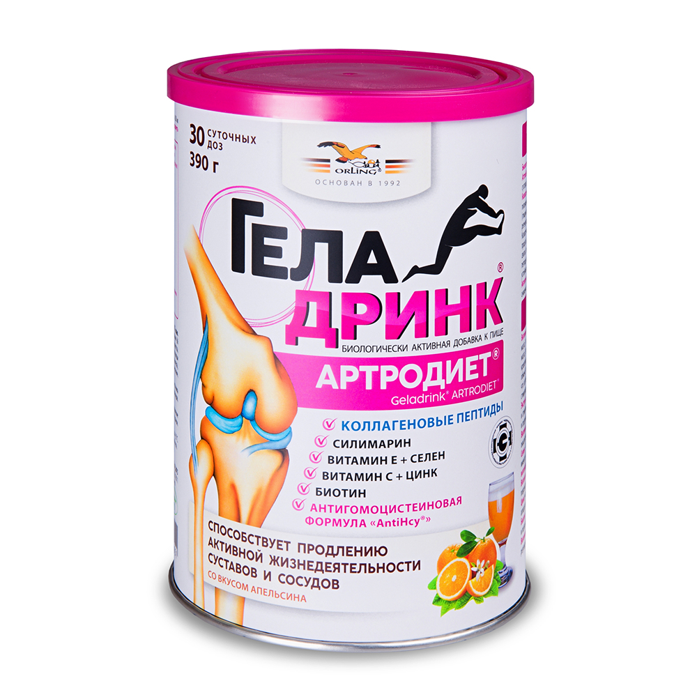 Изображение товара Геладринк артродиет 390 гр порошок с апельсиновым вкусом