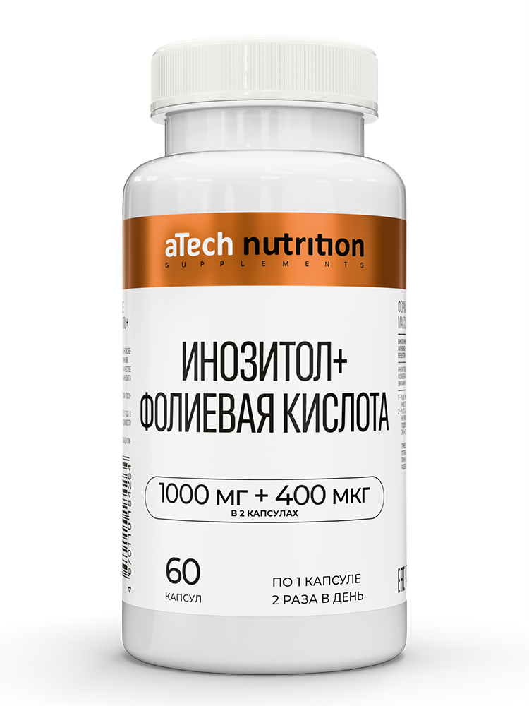 Изображение товара Atech nutrition инозитол+фолиевая кислота 60 шт. капсулы массой 720 мг Изображение товара Atech nutrition инозитол+фолиевая кислота 60 шт. капсулы массой 720 мг