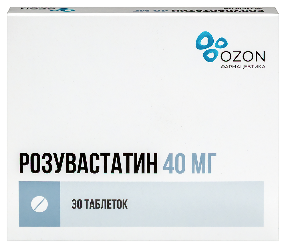 Изображение товара Розувастатин 40 мг 30 шт таблетки для снижения холестерина