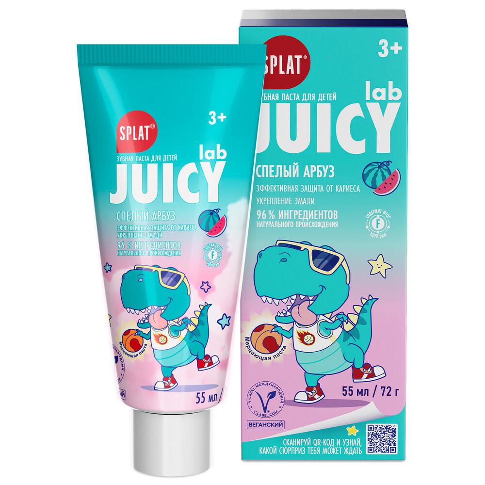 Изображение товара Сплат Juicy Lab зубная паста с фтором спелый арбуз 72 г для детей