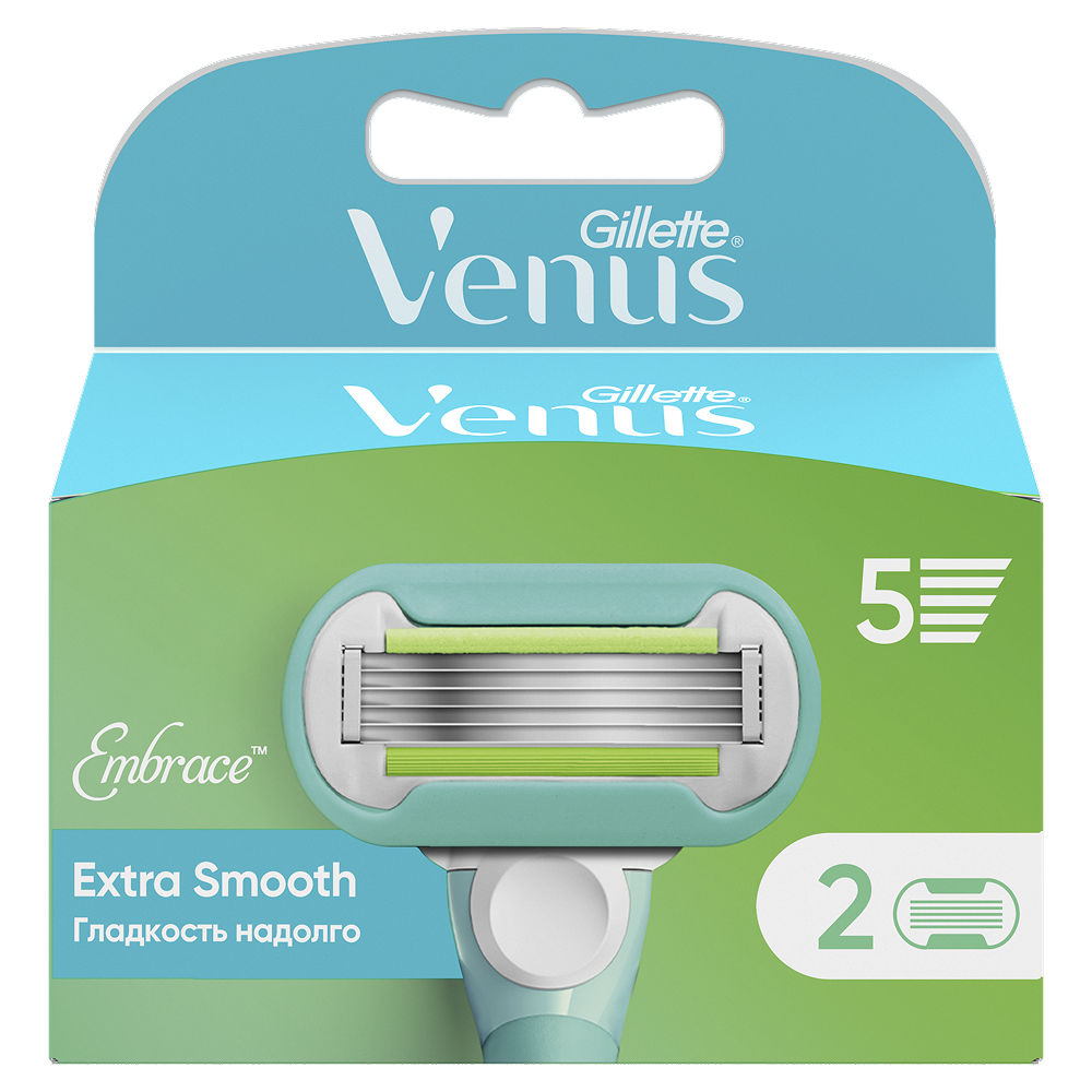 Изображение товара Gillette Venus Embrace сменные кассеты 2 шт. для безопасных бритв женщин
