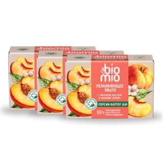 Изображение товара Набор 3=2 BIOMIO SUPERFOOD МЫЛО НАТУРАЛЬНОЕ С МАСЛОМ ПЕРСИКА И БАТТЕРОМ ШИ