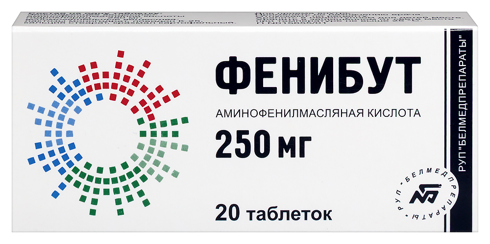 Изображение товара Фенибут 250 мг таблетки для устранения тревожных состояний
