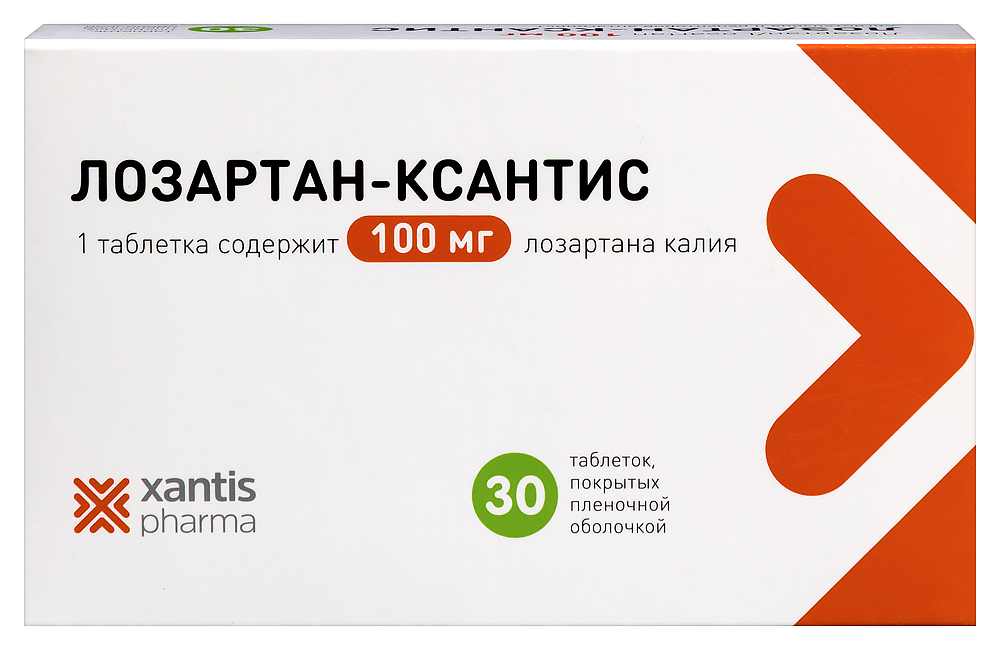 Изображение товара Лозартан-ксантис 100 мг для лечения артериальной гипертензии Изображение товара Лозартан-ксантис 100 мг для лечения артериальной гипертензии