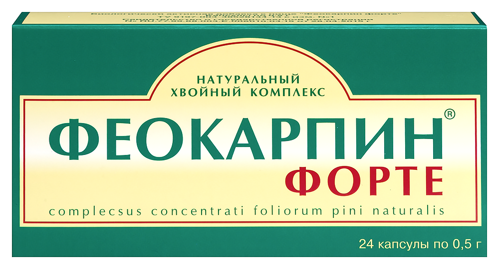 Изображение товара Феокарпин форте 24 капсулы массой 0,5 г с витамином С