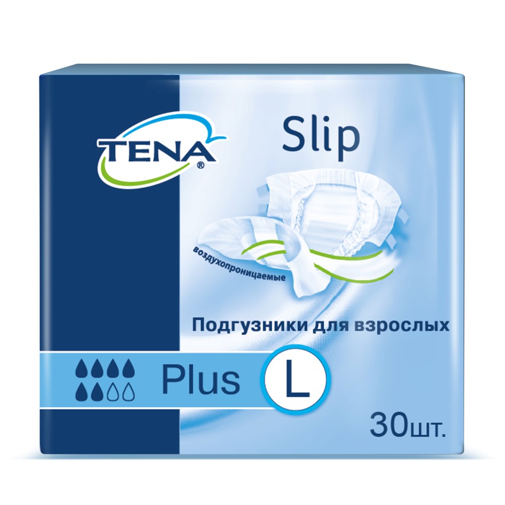 Изображение товара Тена подгузники воздухопроницаемые для недержания slip plus 30 шт