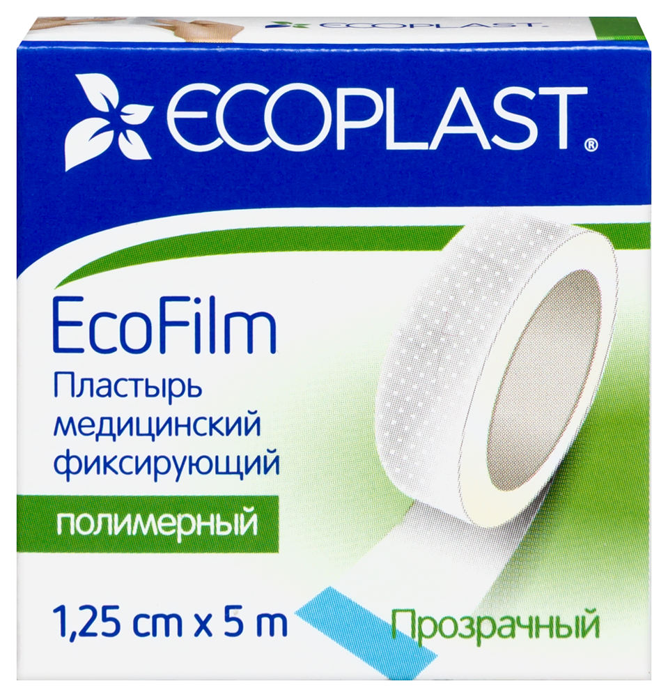 Изображение товара Ecoplast пластырь медицинский фиксирующий полимерный ecofilm 1,25x5