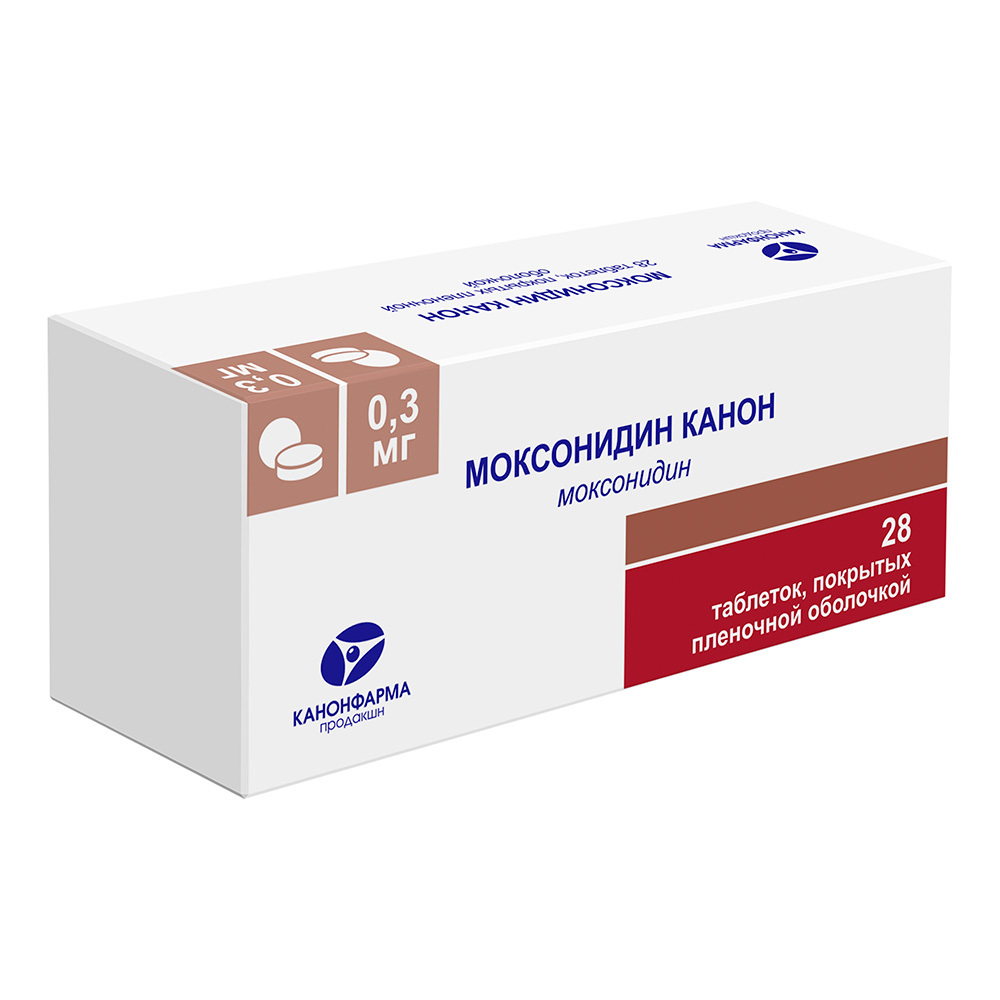 Изображение товара Моксонидин канон 0,3 мг таблетки 28 шт. для лечения гипертензии