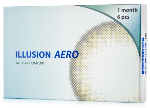 Изображение товара Контактные линзы Illusion Aero плановой замены диоптрий -4,50 6 шт