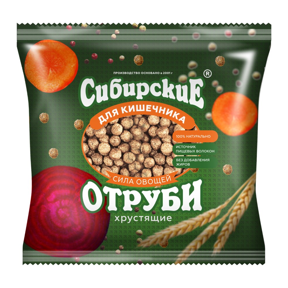 Изображение товара Сибирские отруби сила овощей хрустящие для кишечника 100 гр