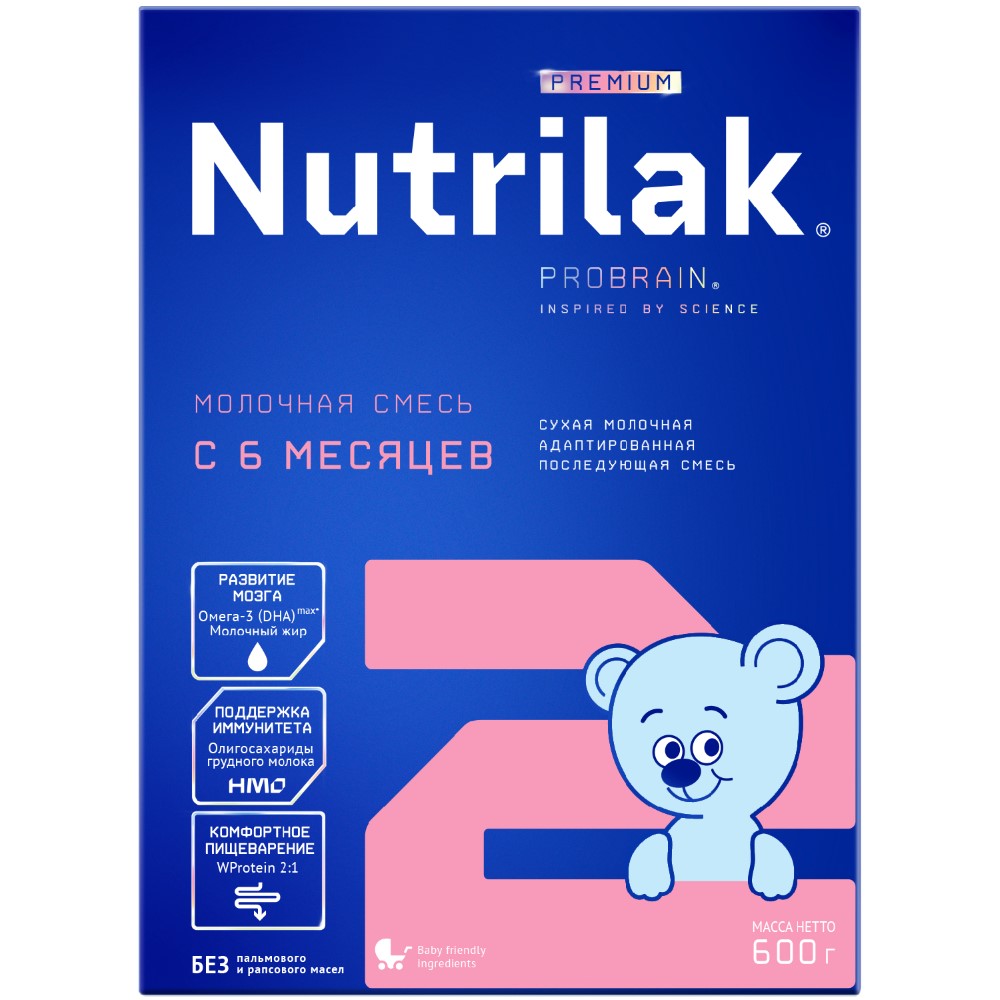 Nutrilak premium 2 смесь сухая детская молочная адаптированная 6-12 мес  600г - цена 609 руб., купить в интернет аптеке в Москве Nutrilak premium 2  смесь сухая детская молочная адаптированная 6-12 мес 600г, инструкция по  применению