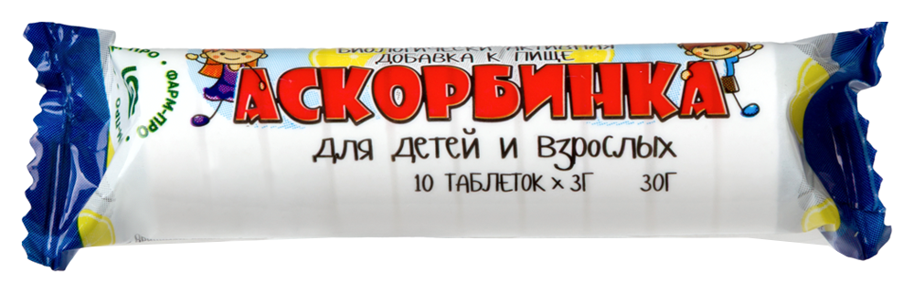 Изображение товара Аскорбинка для детей и взрослых 3 гр 10 шт. жевательные таблетки