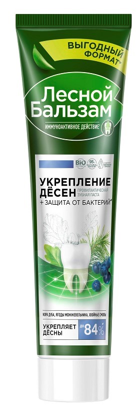 Изображение товара Лесной бальзам зубная паста для укрепления десен с можжевеловыми ягодами и корой дуба 150 гр