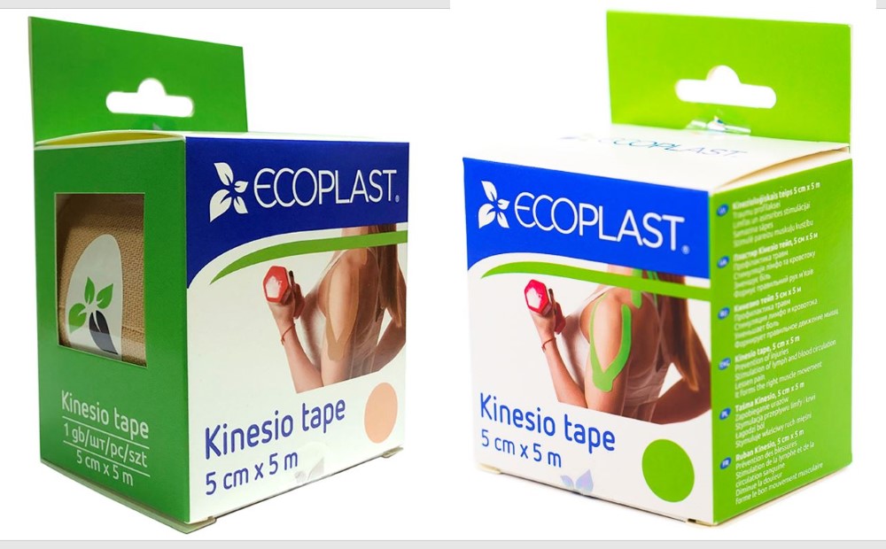 Изображение товара Набор из 2х уп. Ecoplast кинезио тейп 5смх5м: бежевый + зеленый Изображение товара Набор из 2х уп. Ecoplast кинезио тейп 5смх5м: бежевый + зеленый