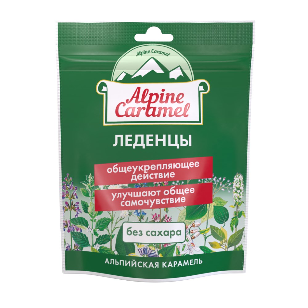 Alpine caramel леденцы альпийская карамель без сахара 75 гр