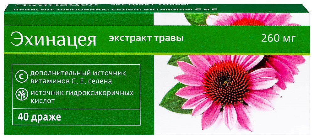 Изображение товара Эхинацея биокор комплекс 40 шт. драже массой 260 мг