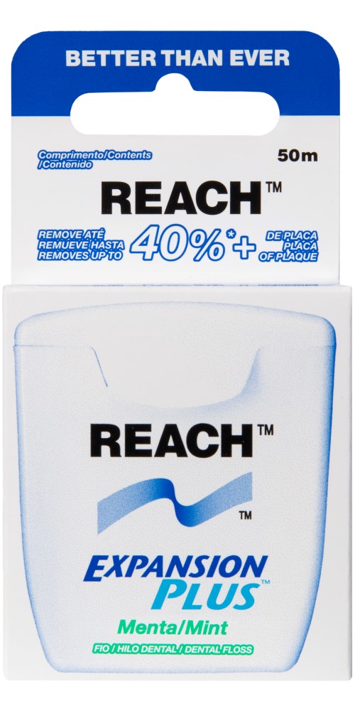 Изображение товара Reach зубная нить пропитанная воском с мятным вкусом 50 м