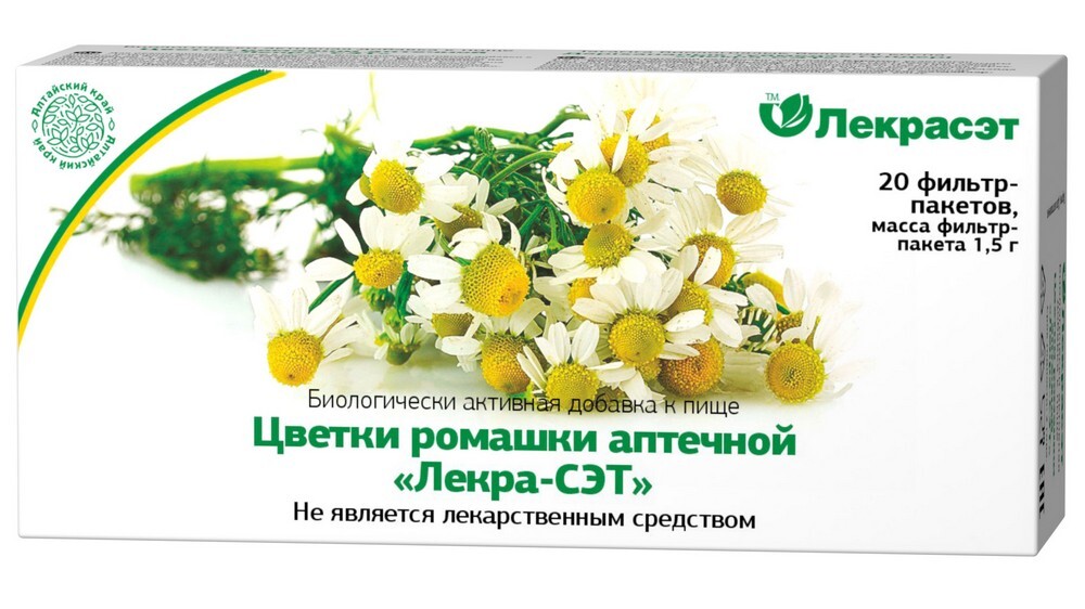Изображение товара Ромашка аптечная цветки лекра-сэт 1,5 20 шт. фильтр-пакеты