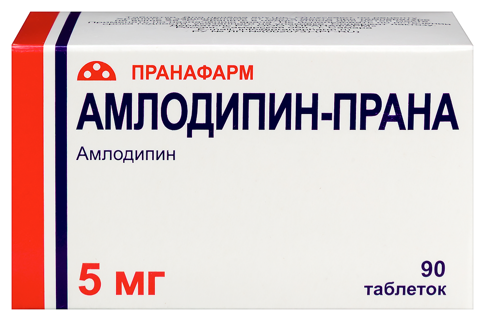 Изображение товара Амлодипин-прана 5 мг таблетки 90 шт для лечения гипертензии
