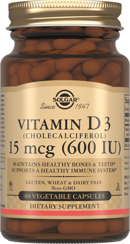 Изображение товара Солгар витамин D3 600 МЕ 60 капсул