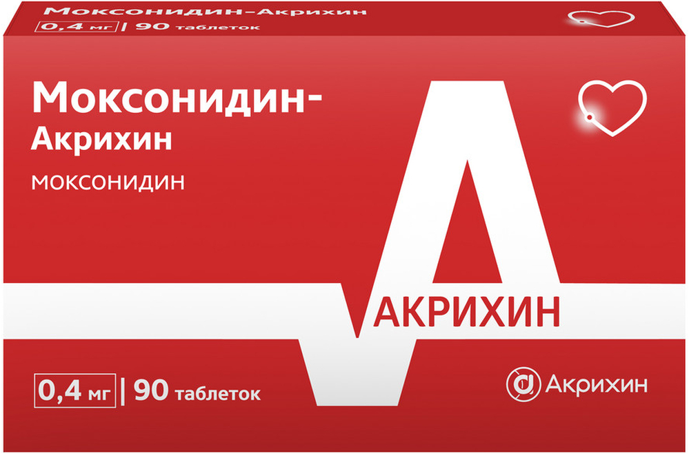 Изображение товара Моксонидин-акрихин 0,4 мг таблетки для лечения гипертензии