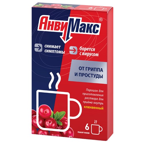 Изображение товара Анвимакс порошок для приготовления раствора вкус клюква пакет 6 шт.