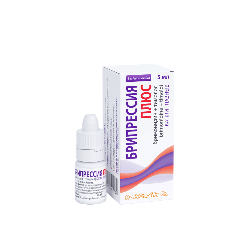 Изображение товара Глазные капли Брипрессия Плюс 5 мл для снижения внутриглазного давления