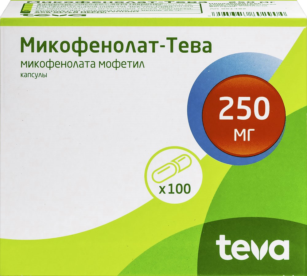 Микофенолат-тева 250 мг 100 шт. капсулы инструкция по применению