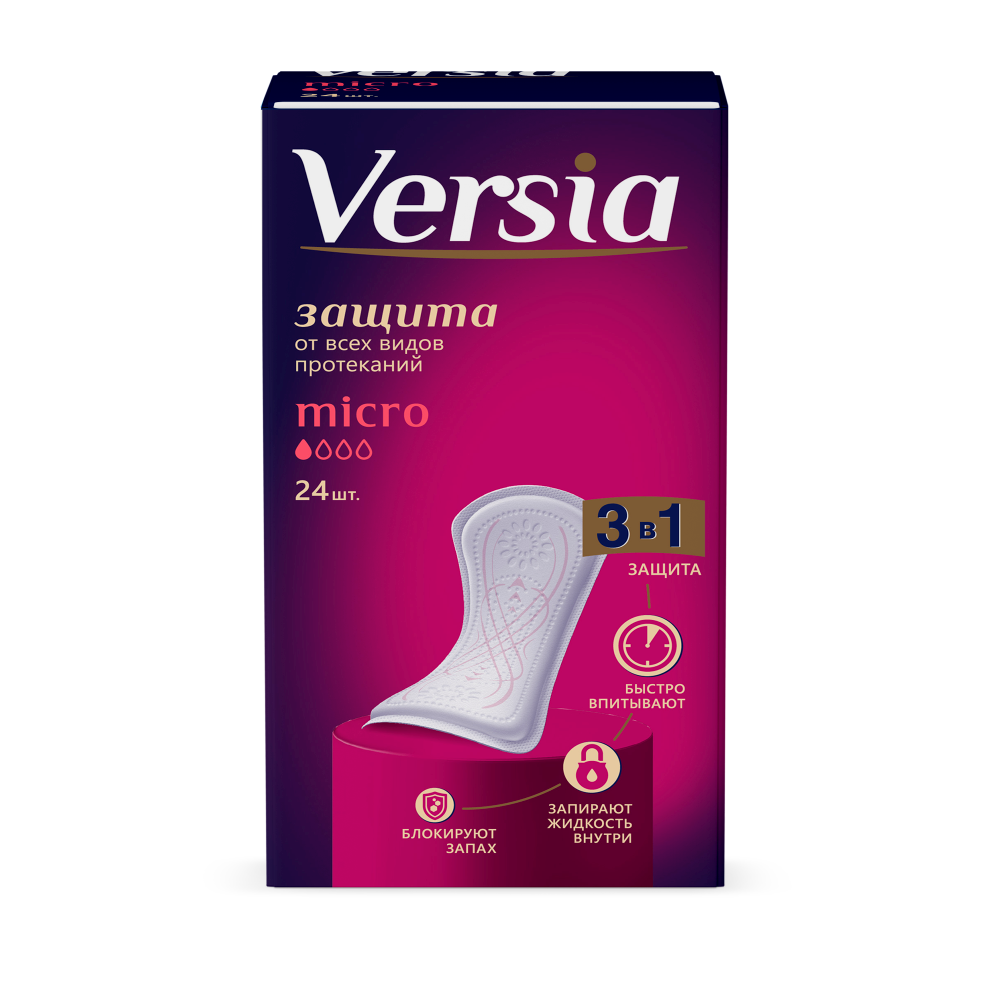 Изображение товара Versia прокладки женские гигиенические впитывающие Micro 24 шт