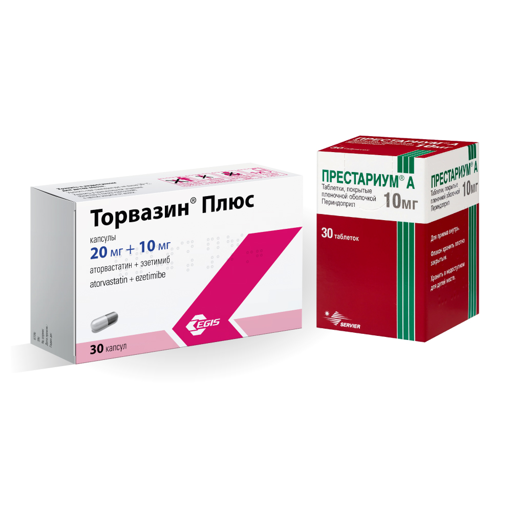 Изображение товара Набор ТОРВАЗИН ПЛЮС 0,02+0,01 N30 КАПС+Престариум а 10 мг 30 шт. таблетки, покрытые пленочной оболочкой по специальной цене