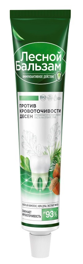Изображение товара Лесной бальзам зубная паста с экстрактами коры дуба и пихты на отваре трав 75 мл